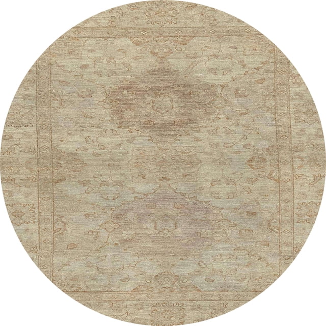 Ahgly Company Tapis d'Intérieur Ronds Abstraits Bruns Abstraits pour Aire, 6 Pieds Rond