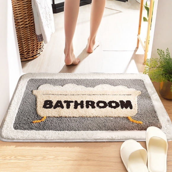 TopLLC Bathroom Rugs, Home Summer Carpet Front Door Carpet Super Absorbent Quick Drying Rubber Backing Non-slip Floor Mat Washable Super Soft Bathtub Carpet Bathroom Carpet Bathroom Rugs