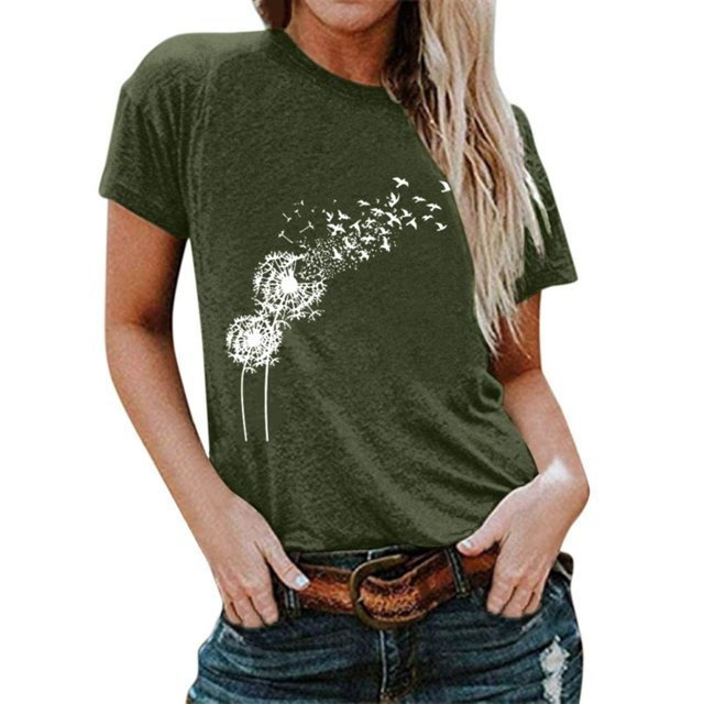 T-Shirt à Manches Courtes Femmes de Couleur Unie Imprimer T-Shirt à Manches Courtes Col Uni
