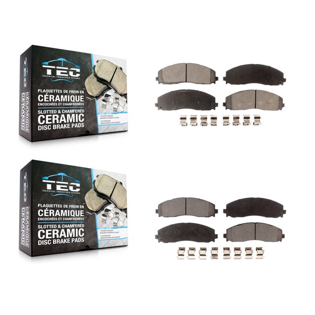 TEC Front Rear Ceramic Brake Pads Kit for Car Ford F-350 Super Duty F-250 F-450 KTC-100281