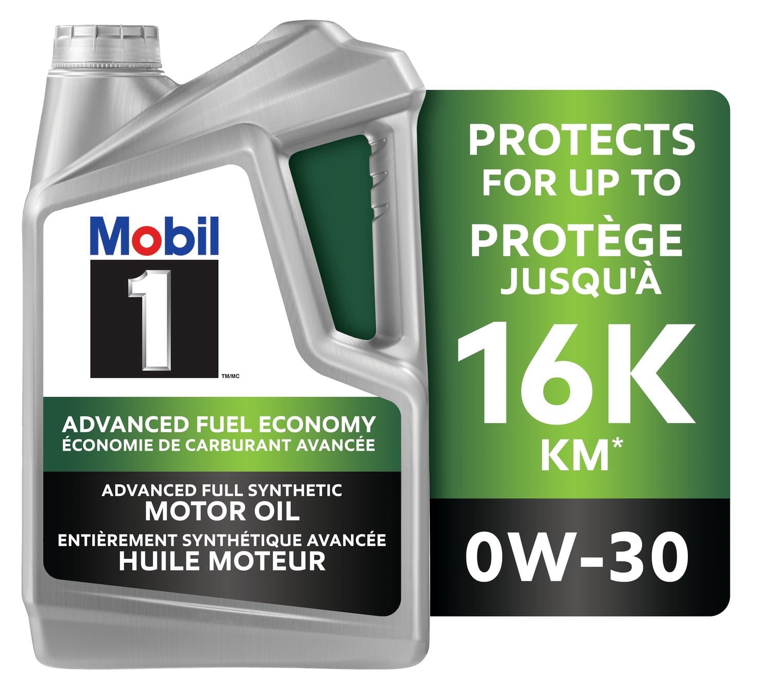 Mobil 1™ Advanced Fuel Economy Full Synthetic Motor Oil 0W-30, 4.73 L