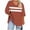 Orange, variant on biudgviw Women's Plus Size Tops Color Block 3/4 Sleeve Tunic Tops Oversized Casual V Neck Basic Tees Fall Trendy Clothes