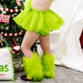 thumbnail image 3 of Faithtur Girl's Faux Fur Leg Warmers Solid Color Soft Cozy Fuzzy Boot Cuff Cover Party Costumes, 3 of 4