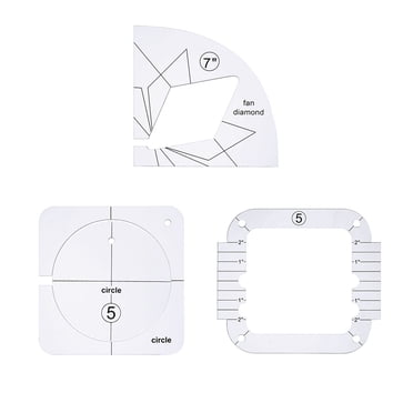 Agiferg Acrylic DIY Sewing Patchwork Ruler Special-shaped Hollow Sewing Kit Patchwork Template