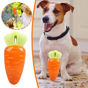 Jouet de chien Carotte Ananas Robuste Jouet à Chew pour les chiots Jouet pour Chew chien pour le nettoyage des dents Jouets de chien en caoutchouc Jouet indestructible pour chien pour les petits chiots moyens, 15 cm, orange