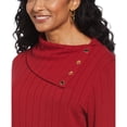 thumbnail image 3 of Rafaella Women's Long Sleeve Top with Rivet Neck Trim, 3 of 6