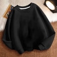 thumbnail image 4 of lcziwo Chandail pour Enfants à Col Rond, Chandail de Base Uni pour Enfants, Tunique Décontractée Oversize à Épaules Tombantes à Manches Longues, Mode Automne Hiver Sans Capuchon, Noir, 3 Ans, 4 of 4