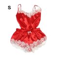 thumbnail image 1 of tredstone Ensemble de Pyjama pour Femmes Aguichant en Dentelle et Maille, Haut à Bretelles Réglables et Short, 1 of 9