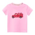 thumbnail image 1 of Penkiiy Haut à Manches Courtes Imprimé Col Rond Mignon pour Enfants Garçons Filles 5-6 Ans Rose, 1 of 6