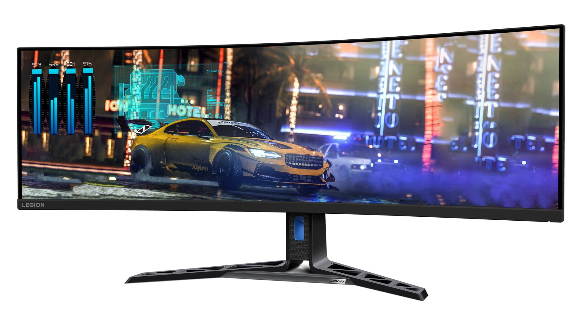 Open Box - Lenovo Legion R45w-30 44.5-inch VA Curved DualQHD 170Hz USB-C Docking Gaming Monitor, For Gaming