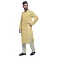 thumbnail image 2 of Atasi Designer Kurta Pajama For Men Printed Angrakha Style Casual Summer Clothing, 2 of 5