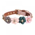 thumbnail image 1 of Pet Adjustable PU Collar for Small Medium Dogs Shiny Lovely Colorful Flowers with Shiny Diamonds, 1 of 11