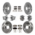 thumbnail image 1 of Transit Auto Front Rear Hub Bearing Assembly Disc Brake Rotor and Ceramic Pads Kit (10Pc) for Car 2017-2019 Hyundai Ioniq BATTERY EV (EV BEV) engine with Electric Parking (Left Right) KBB-131232, 1 of 11