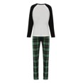 thumbnail image 3 of Kmbangi Pyjamas de Noël Assortis pour la Famille, Hauts Raglan à Lettres + Pantalons à Carreaux, 3 of 9