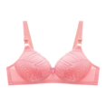 thumbnail image 1 of Virmaxy Womens Wireless Bra Oversized Gathered Comfortable Breathable Underwear (Plus Extended Buckle) Everyday Bra Embroidered Glossy Comfortable Breathable Bra Underwear No Rims Watermelon Red-2 36, 1 of 7
