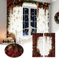 thumbnail image 2 of Hearth & Gear Mas Rideaux Imprimés des Fêtes Saison des Fêtes Imprimés Fêtes Déco de Fête 2 Pcs 2D Plats Imprimés Rouges Rideaux Imprimé de Noël avec Flocons de Neige (Pêche Peau Velours 39.5*87 Po) Projet 62 Rideaux, 2 of 7