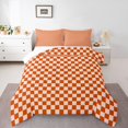 thumbnail image 2 of Erosebridal Orange Buffalo Comforter Sets King Size, Checkered Comforters & Duvets, Rectangle Room Decor, 3pcs, 2 of 8