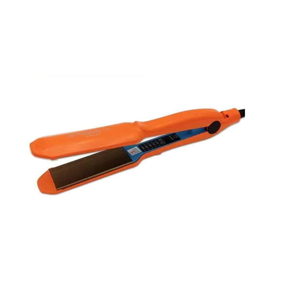 Professional Titanium Hair Curler Crimper Electronic Crimping Perm Iron Slipnt Hairs Curling Straightener Wavers Curlers Wand Orange Hair Straightener