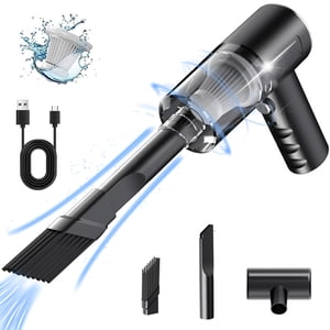 RKSTN Nettoyeur à vide sans fil Nettocteur à vide pour voiture, 120W Puissante aspiration petit aspirateur de voiture, Mini Poussières avec USB Nettoyeurs à vide portatifs pour la maison