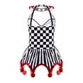 thumbnail image 2 of Oyolan Robe de Danse Ballet pour Filles, Justaucorps à Col Licou, Costume de Cosplay de Clown de Cirque d'Halloween Carnaval Noir&Rouge 12, 2 of 5