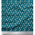 thumbnail image 1 of Soimoi Blue Poly Georgette Fabric Christmas Tree Print Fabric by the Yard 52 Inch Wide, 1 of 3