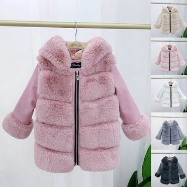 WRKEKC Girls Puffer Jacket Water Resistant Hooded Winter Coat Thick Insulated Warm Outerwear Solid Color Kids Outdoor Snow Jacket for Children