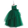thumbnail image 2 of PMVFHDE Robe de Fête pour Filles Robe pour Enfants Robe Fille Robe Sans Manches de Performance Longue Robe à Pommeau Fête, Vert, 10-12 Ans, 2 of 7