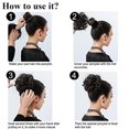 thumbnail image 4 of Chignon Bouclé Ondulé Épaissi Résistant à la Chaleur Attache Queue de Cheval Courte Extension de Cheveux Cheveux Extension 1 pcs Brun Moyen 45g, 4 of 4