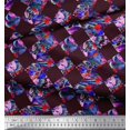 thumbnail image 3 of Soimoi Cotton Duck Fabric Artistic Floral & Check Geometric Print Fabric by Yard 42 Inch Wide, 3 of 4
