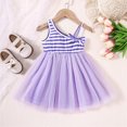 thumbnail image 4 of HBFAGFB Robes pour Filles Mignonne Robe d'Été à Rayures Florale Jupe Mignonne Vacances Tenue de Plage Violet Taille 90, 4 of 4