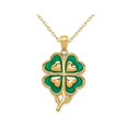 thumbnail image 1 of Pendentif Trèfle à 4 Feuilles en Or Jaune 14K avec Chaîne, 1 of 4