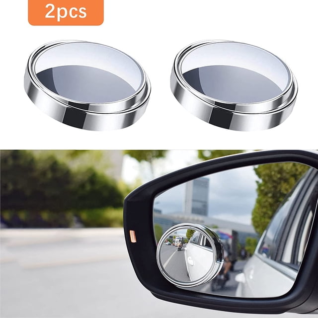 2 Pcs Miroirs à Angle Mort à Rotation 360°, Grand Angle Hd avec Miroirs à Angle Mort Autocollants de 3 m, Angle Ajustable, Miroir à Angle Mort (Argent)