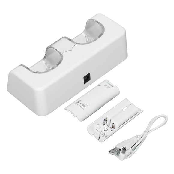 Small Light Portable Dual Controller Battery Charging Dock for Game Remote, Equipped with Long Power Cord, ABS Material, Rechargeable Batteries, 2800mAh Capacity