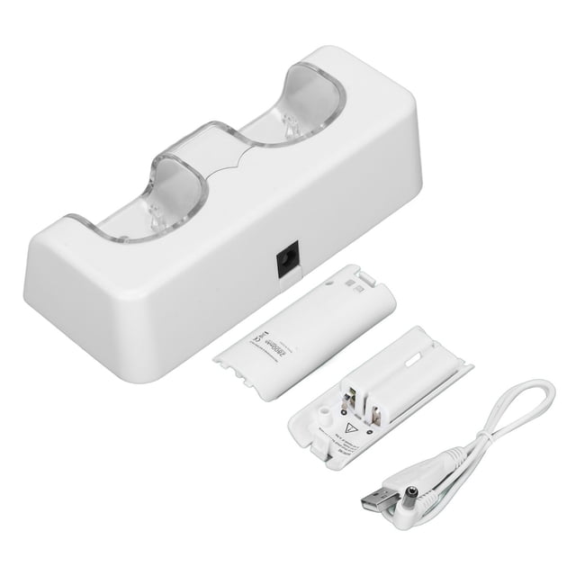 Small Light Portable Dual Controller Battery Charging Dock for Game Remote, Equipped with Long Power Cord, ABS Material, Rechargeable Batteries, 2800mAh Capacity