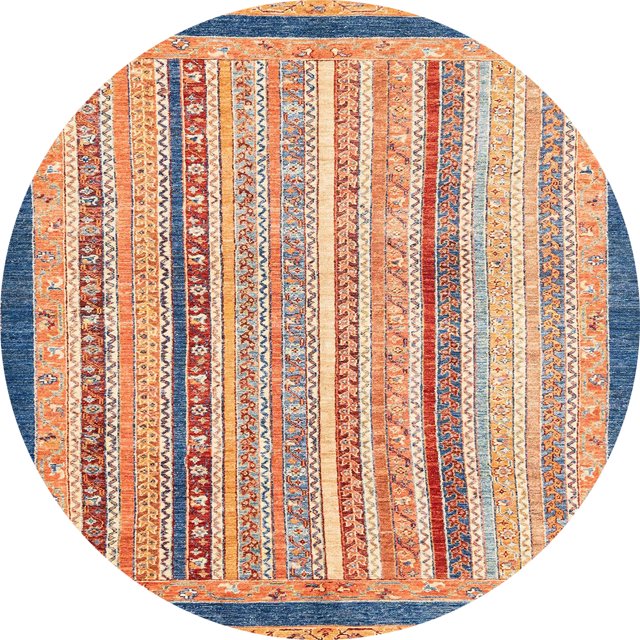 Ahgly Company Tapis d'Intérieur Ronds Abstraits Bruns Abstraits pour Aire, 3 Pieds Rond