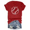 thumbnail image 2 of Liquidation d'Économies! BEFOKA T-Shirt Grande Taille pour Femmes, Blouse Décontractée d'Été pour Femmes, T-Shirt de Sport de Baseball Imprimé pour Femmes avec Col Rond et Manches Courtes, 2 of 4