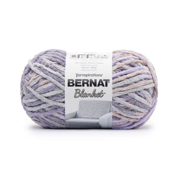 Bernat® Blanket™ #6 Super Bulky Polyester Yarn, Misty Mauve 10.5oz/300g, 220 Yards