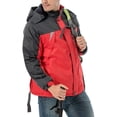 thumbnail image 2 of WRKEKC Men's Color Block Fleece Jacket with Detachable Zipper and Multiple Pockets, Outdoor Sportswear Coat for All Weather Activities Red XXL, 2 of 8
