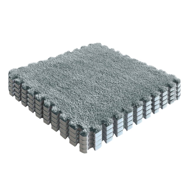 Dvruxg Foam Carpet Tiles - 12 x 12 Inch, Carpet Squares Protective Floor Mats Crawling Exercise Area Rugs for Room, Home or Classroom Use