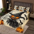 thumbnail image 2 of Erosebridal Witch Pumpkin Bedspread Set Twin Size Lightweight Reversible Coverlet, 2 of 6