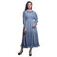 thumbnail image 1 of Bimba Tie-Dye Women Cotton Smocked Boho Renaissance Long Ruffle MaxiDress-Large, 1 of 5