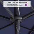 thumbnail image 4 of PURPLE LEAF 15ft Patio Umbrella with Base Included Double-Sided Rectangle Outdoor Umbrella Table Market Umbrella with Crank for Backyard Pool Garden Deck, Navy blue, 4 of 9