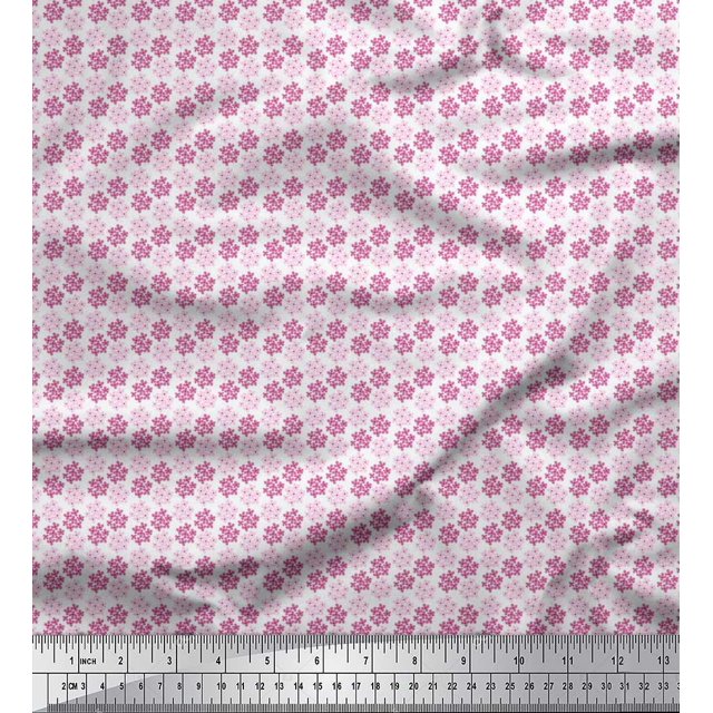 Soimoi Poly Georgette Fabric Floral Shirting Print Fabric by The Yard 42 Inch Wide
