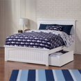 thumbnail image 1 of Nantucket Full Wood Platform Bed with Matching Footboard and Drawers in White, 1 of 7