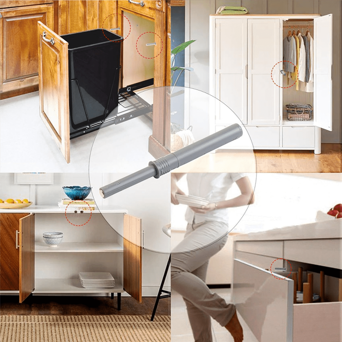 Round Push To Open Cabinet Latch – Heavy Duty Zinc Alloy Flush Mount, 22mm Hole, For Drawers & Cupboards