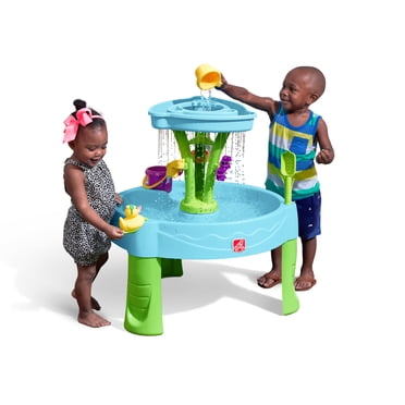 Step2 Spring Time Splash Water Table for Kids, Outdoor Kids Sensory Table, Ages 1.5+ Years Old, 8 Piece Water Toy Accessories, Blue & Green