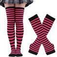 thumbnail image 2 of letairis Complete Wardrobe Versatile Socks With Long Gloves Set Comfortable To Wear rose red and black 1Set, 2 of 5