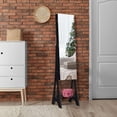 thumbnail image 3 of Costway LED Jewelry Cabinet Armoire Organizer Mirrored Standing w/ Bevel Edge Mirror, 3 of 10