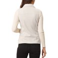thumbnail image 3 of INSPIRE CHIC Women's Utility Cargo Vest Button Front Sleeveless Faux Suede Jacket with Pockets L Beige, 3 of 6