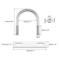 thumbnail image 2 of Unique Bargains Round U-Bolts 3 Sets 79mm Inner Width 114mm Length M12 with Nuts and Plates, 2 of 5